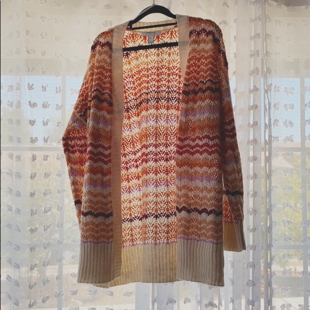 Multicolor chevron cardigan